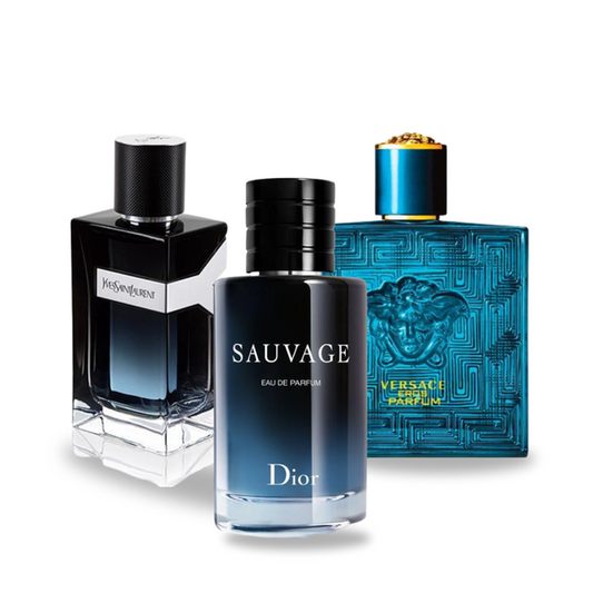 Dior SAUVAGE, Yves Saint Laurent Y MEN a Versace EROS