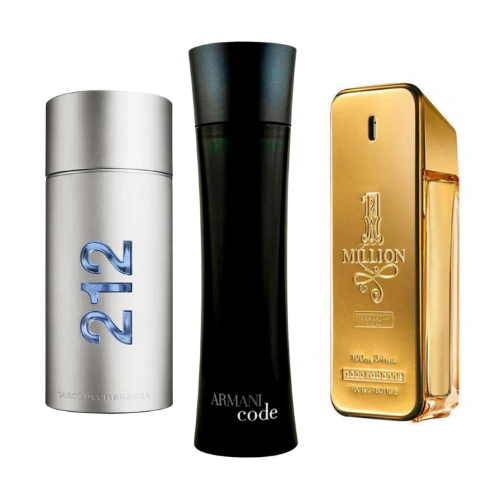 212 Men NYC, Paco Rabanne One Million a Armani Code Homme